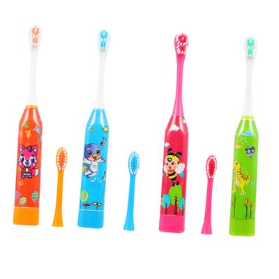 BCOATH Childrens Electric Toothbrush 4pcs Set, Portable Sonic Sound Wave Baby Tooth Brushes with Cartoon Design, Safe Soft Bristles for Household Oral Care and Daily Use
