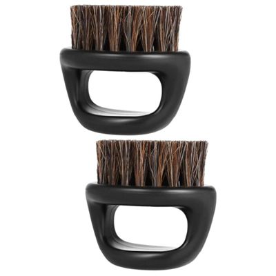Healeved 2pcs Handle Beard Brush for Men Portable Boar Bristles Shaving Beard Brush for Daily Grooming Barber Use