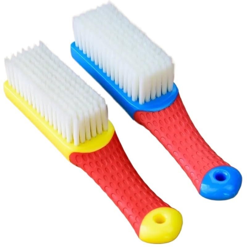 AD-BCrbgen Multi-purpose Shoe Cleaning Brush With Double Textured Bristles For Leather, Suede And Canvas Shoes.(Blue red)