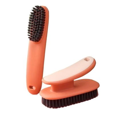 AD-BCrbgen Multi-purpose Shoe Cleaning Brush With Double Textured Bristles For Leather, Suede And Canvas Shoes.(ORANGE)