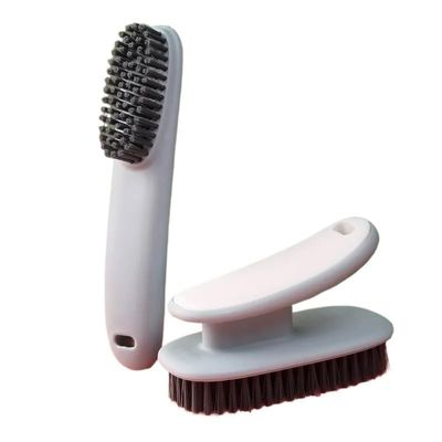 AD-BCrbgen Multi-purpose Shoe Cleaning Brush With Double Textured Bristles For Leather, Suede And Canvas Shoes.(Grey)