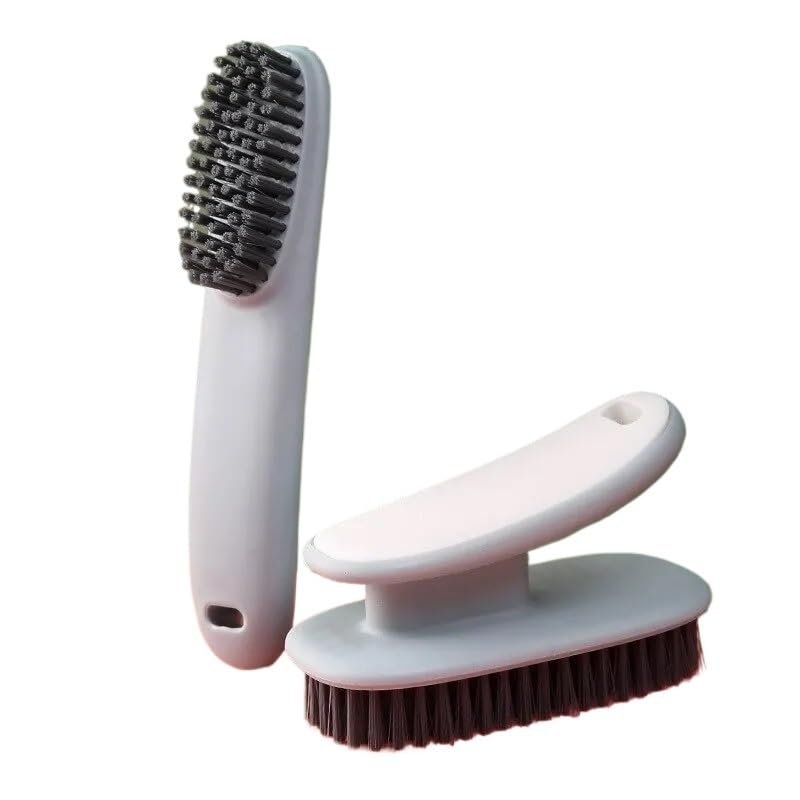 AD-BCrbgen Multi-purpose Shoe Cleaning Brush With Double Textured Bristles For Leather, Suede And Canvas Shoes.(Grey)