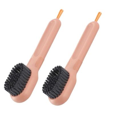 AD-BCrbgen Multi-purpose Shoe Cleaning Brush With Double Textured Bristles For Leather, Suede And Canvas Shoes.(2pcs pink1)