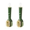 AD-BCrbgen Multi-purpose Shoe Cleaning Brush With Double Textured Bristles For Leather, Suede And Canvas Shoes.(2pcs green) view 1