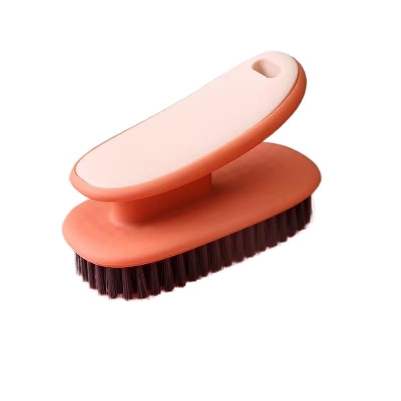 AD-BCrbgen Multi-purpose Shoe Cleaning Brush With Double Textured Bristles For Leather, Suede And Canvas Shoes.(Orange laundry brush)