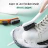 AD-BCrbgen Multi-purpose Shoe Cleaning Brush With Double Textured Bristles For Leather, Suede And Canvas Shoes.(Orange laundry brush) view 2