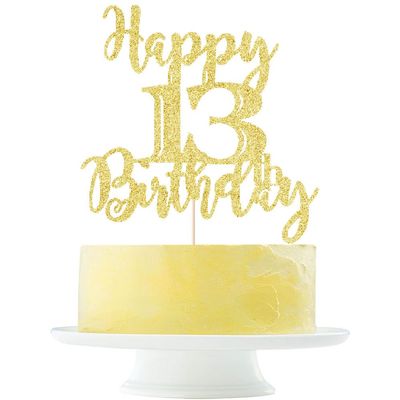 Yetxel Happy 13th Birthday Cake Topper 13 Anniversary/Birthday Cake Topper Party Decoration Happy 13th birthday cake decoration Hello 13 Party Anniversary Party Cake Decorations Supplies
