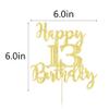 Yetxel Happy 13th Birthday Cake Topper 13 Anniversary/Birthday Cake Topper Party Decoration Happy 13th birthday cake decoration Hello 13 Party Anniversary Party Cake Decorations Supplies view 3