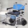 Naturalpowev 3-in-1 Bedside Commode Shower Wheelchair, Commode chair for Toilet with Padded Seat and Arms, Detachable Bucket, Height Adjustable & Flip-up Footrest view 1
