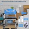 Naturalpowev 3-in-1 Bedside Commode Shower Wheelchair, Commode chair for Toilet with Padded Seat and Arms, Detachable Bucket, Height Adjustable & Flip-up Footrest view 3
