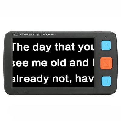 YOUYOUGU 5.0 Inch Digital Magnifier, 4x-32x Zoom, 17 Color Modes, AV/TV Output, Foldable Handle, For Low Vision People(Black)