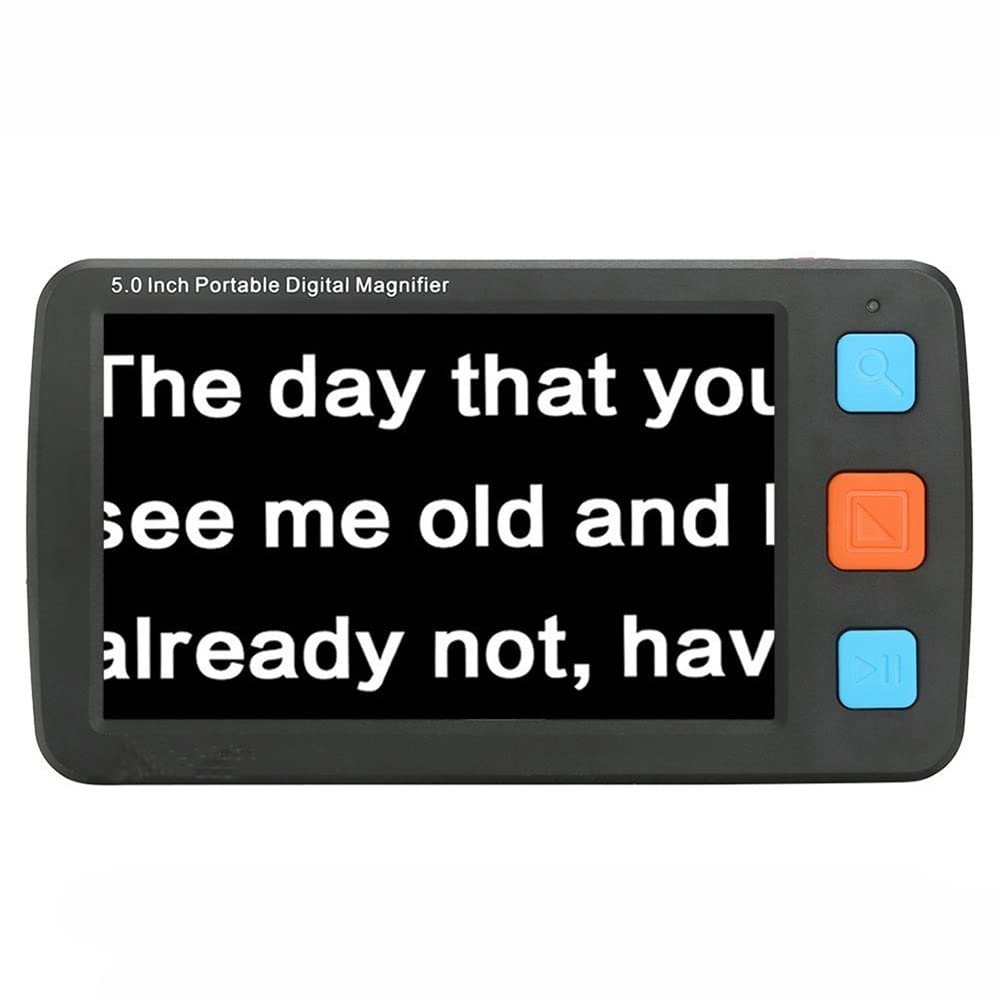 YOUYOUGU 5.0 Inch Digital Magnifier, 4x-32x Zoom, 17 Color Modes, AV/TV Output, Foldable Handle, For Low Vision People(Black)