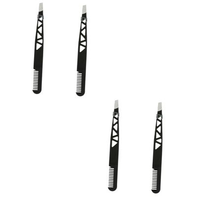 Healeved 4pcs Eyebrow Tweezer Trimmer Eyebrow Makeup Accessories Compact Portable