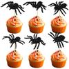Gyufise 24Pcs Halloween Spider Cupcake Toppers Glitter Black Spider Cupcake Picks Halloween Cupcake Decorations for Halloween Theme Baby Shower Birthday Party Cake Decorations Supplies view 1