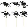 Gyufise 24Pcs Halloween Spider Cupcake Toppers Glitter Black Spider Cupcake Picks Halloween Cupcake Decorations for Halloween Theme Baby Shower Birthday Party Cake Decorations Supplies view 3