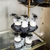 Gyufise 24Pcs Halloween Spider Cupcake Toppers Glitter Black Spider Cupcake Picks Halloween Cupcake Decorations for Halloween Theme Baby Shower Birthday Party Cake Decorations Supplies view 4