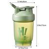 hzbaiyi Protein Shaker Bottle 350ml with Mixball Plastic Workout Water Bottle Leakproof Flip On Lid Drinks Bottles for Gym Sports Protein Supplement Fitness, BPA Free, Dishwasher Safe(Green) view 2