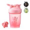 hzbaiyi Protein Shaker Bottle 350ml with Mixball Plastic Workout Water Bottle Leakproof Flip On Lid Drinks Bottles for Gym Sports Protein Supplement Fitness, BPA Free, Dishwasher Safe(Pink) view 1