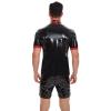 SDGHH-8MMDM Mens Metallic Shirt Clubwear Halloween Shirts Shiny Dance Tops Button Down Party T-Shirts,Black,5XL view 2