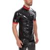 SDGHH-8MMDM Mens Metallic Shirt Clubwear Halloween Shirts Shiny Dance Tops Button Down Party T-Shirts,Black,5XL view 3