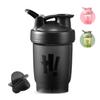 hzbaiyi Protein Shaker Bottle 350ml with Mixball Plastic Workout Water Bottle Leakproof Flip On Lid Drinks Bottles for Gym Sports Protein Supplement Fitness, BPA Free, Dishwasher Safe(Black) view 1