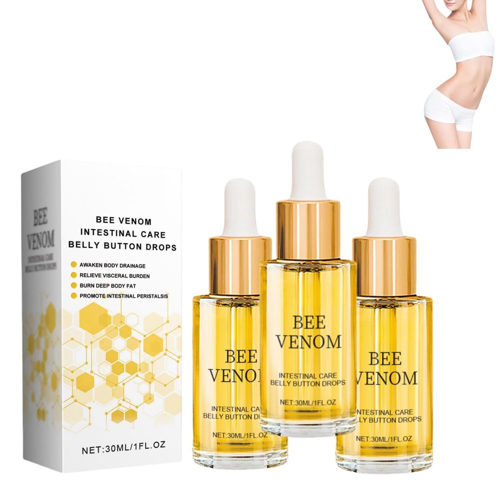 KOMINF Bee venom intestinal detox belly button drops, natural bee venom drops, suitable for all ages and genders,