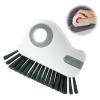 2 in 1 Groove Cleaning Brush Window Track Cleaning Tools Multipurpose Hard Bristle Crevice Cleaning Brush with Hidden Scraper, Shutter Door Window Track Kitchen Cleaning Kit (Gray) view 1