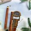 FreshCart Basics Antique Brass Telescope Walking Stick, Dolland London 1920 Foldable Walking Stick, Custom Engraved Stick with Working Compass view 3