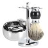 Shaving Brush Stand and Bowl 23X12X12Cm Professional Men Shaving Tool Stand Synthetic Hair Brush Alloy Soap Cup Bowl Set view 2