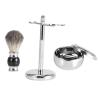 Shaving Brush Stand and Bowl 23X12X12Cm Professional Men Shaving Tool Stand Synthetic Hair Brush Alloy Soap Cup Bowl Set view 3