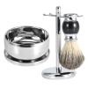 Shaving Brush Stand and Bowl 23X12X12Cm Professional Men Shaving Tool Stand Synthetic Hair Brush Alloy Soap Cup Bowl Set view 4