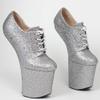 PSMTNNBB High Heels 20cm Heelless Fashion Shoes-silvery||41 view 2
