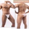 AIEOE Men's Bikini Thong Hollow Out Thong Lace Thong Lace Underwear Sexy Thong Low Rise G-Strings Thongs See Through Thong Briefs Bulge Pouch Panties Briefs with Buckle White view 3
