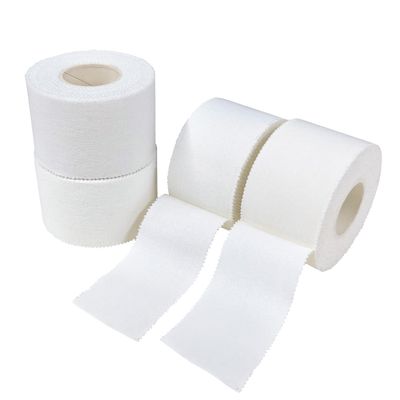 COMOmed Athletic Tape - White Sport Tape - Easy Tear, Strong, No Sticky Reduce Wrist Ankle Tape for Athlete & Medical Trainers (4, White, 1.5in x 33 ft)