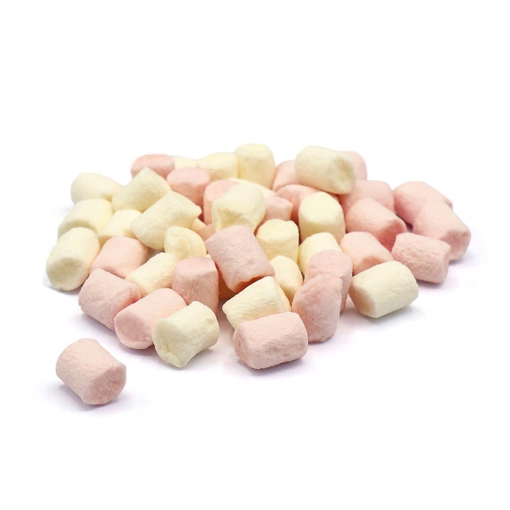 Various Shaped Marshmallow Collections Sweet Bag 1kg - Vanilla Flavoured Marshmallows (Pink & White Micro Mallows)
