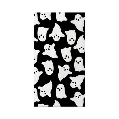 100 Halloween Guest Napkins Ghost Disposable Paper Hand Towels Black White Spooky Boo Decorative Dinner Napkin for Birthday Halloween Party Supplies Kitchen Table Decorations