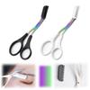 2 Pcs Eyebrow Trimmer Scissor with Comb,Stainless Steel Eyebrow Scissors,Eyebrow Shaping Cut Comb Scissors,Portable Non Slip Professional Eyebrow Trimmer for Women,Makeup Grooming Tool (B+W) view 1
