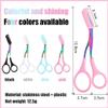 2 Pcs Eyebrow Trimmer Scissor with Comb,Stainless Steel Eyebrow Scissors,Eyebrow Shaping Cut Comb Scissors,Portable Non Slip Professional Eyebrow Trimmer for Women,Makeup Grooming Tool (P+B) view 3