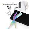 2 Pcs Eyebrow Trimmer Scissor with Comb,Stainless Steel Eyebrow Scissors,Eyebrow Shaping Cut Comb Scissors,Portable Non Slip Professional Eyebrow Trimmer for Women,Makeup Grooming Tool (P+B) view 4