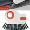 2 in 1 Groove Cleaning Brush Window Track, 2024 New Multifunction Hard Bristle Crevice Cleaning Brush with Hidden Scraper, Grout Cleaner Grip Brush for Sliding Door Track (Orange, 1 PCS) view 1