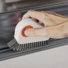 2 in 1 Groove Cleaning Brush Window Track, 2024 New Multifunction Hard Bristle Crevice Cleaning Brush with Hidden Scraper, Grout Cleaner Grip Brush for Sliding Door Track (Orange, 1 PCS) view 3