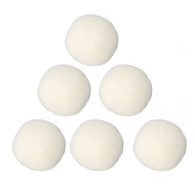Pack of 6 Wool Drying Balls with High Density, Adsorbing Impurities and Reducing Static Electricity, Laundry Wool Balls (5 cm)