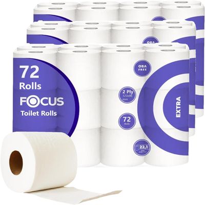 3ply Toilet Rolls 3-ply Toilet Paper Soft 3 ply Toilet Roll Loo Roll Sustainable Toilet Tissue 72 Rolls Hypoallergenic (2 ply-72 Rolls)