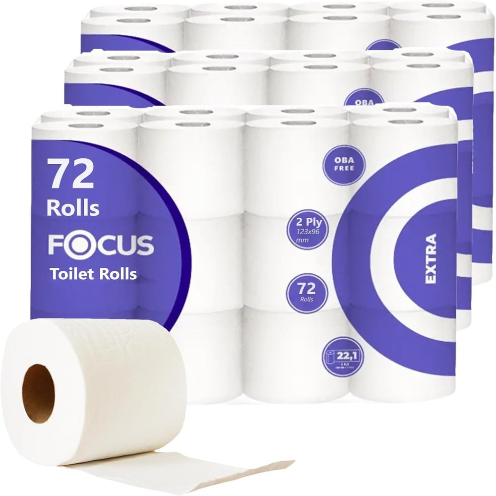 3ply Toilet Rolls 3-ply Toilet Paper Soft 3 ply Toilet Roll Loo Roll Sustainable Toilet Tissue 72 Rolls Hypoallergenic (2 ply-72 Rolls)