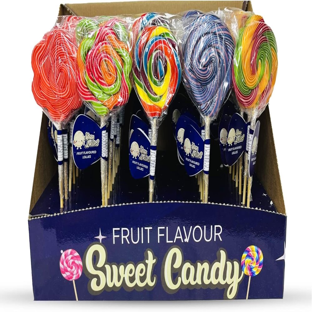 18 x Kids Party Bag Sweets Lollies Spiral Rainbow Unicorn Lollipop Candies 5-8 Different Shapes Kids Sweet Candy Gifts for Children