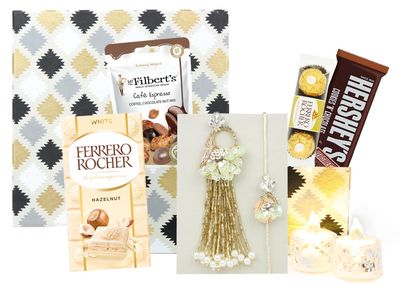 Emartbuy Chocolate Gift Box Hamper with Rakhis For Bhaiya Rakshabandhan chocolates gift Set