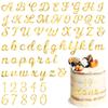 114 Pcs Acrylic Cake Alphabet Numbers Topper, Mirror Number 0-9 and Alphabet A-Z/a-z Personalized Cake Picks Decor Anniversary Wedding Baby Shower Party Supplies(Gold) view 1