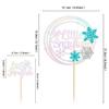 Ercadio 13 PCS Snowflake Cupcake Toppers Glitter Little Snowflake Cupcake Picks for Snowflake Theme Winter Wonderland Baby Shower Birthday Merry Christmas Party Cake Decorations Supplies view 2