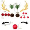 15PCS Christmas Cake Topper Reindeer Ears Eyelashes Antler Cake Decorations Set for Christmas Reindeer Themed Party view 3