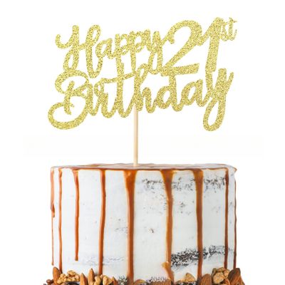 Happy 16th Birthday Cake Topper Glitter 16 & Fabulous 16th Sixteen Birthday Cake Pick for Celebrating 16th Birthday Anniversary Party Cake Decorations Supplies